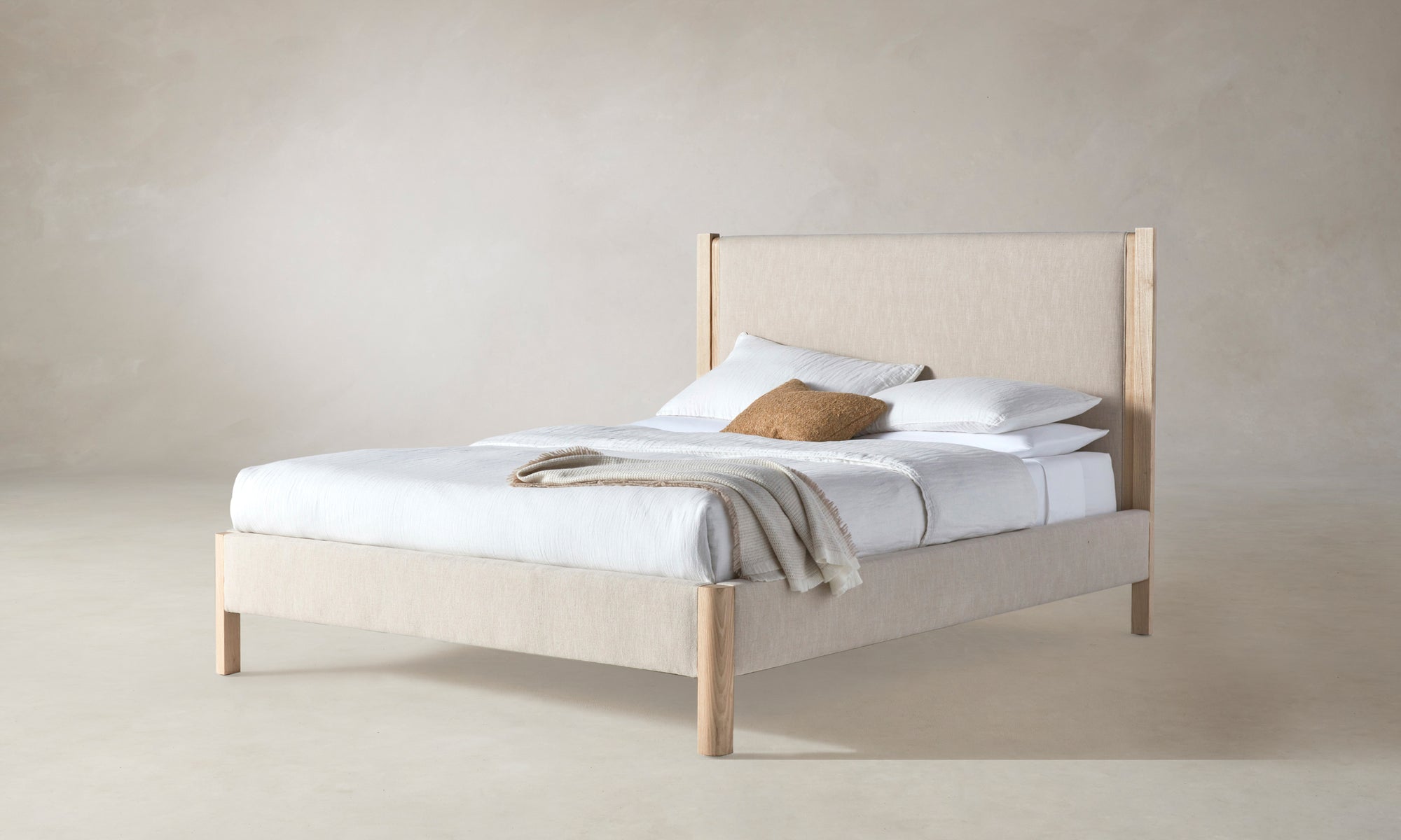 The Thompson Bed Muslin on Reverse - Performance Textured Linen Flax