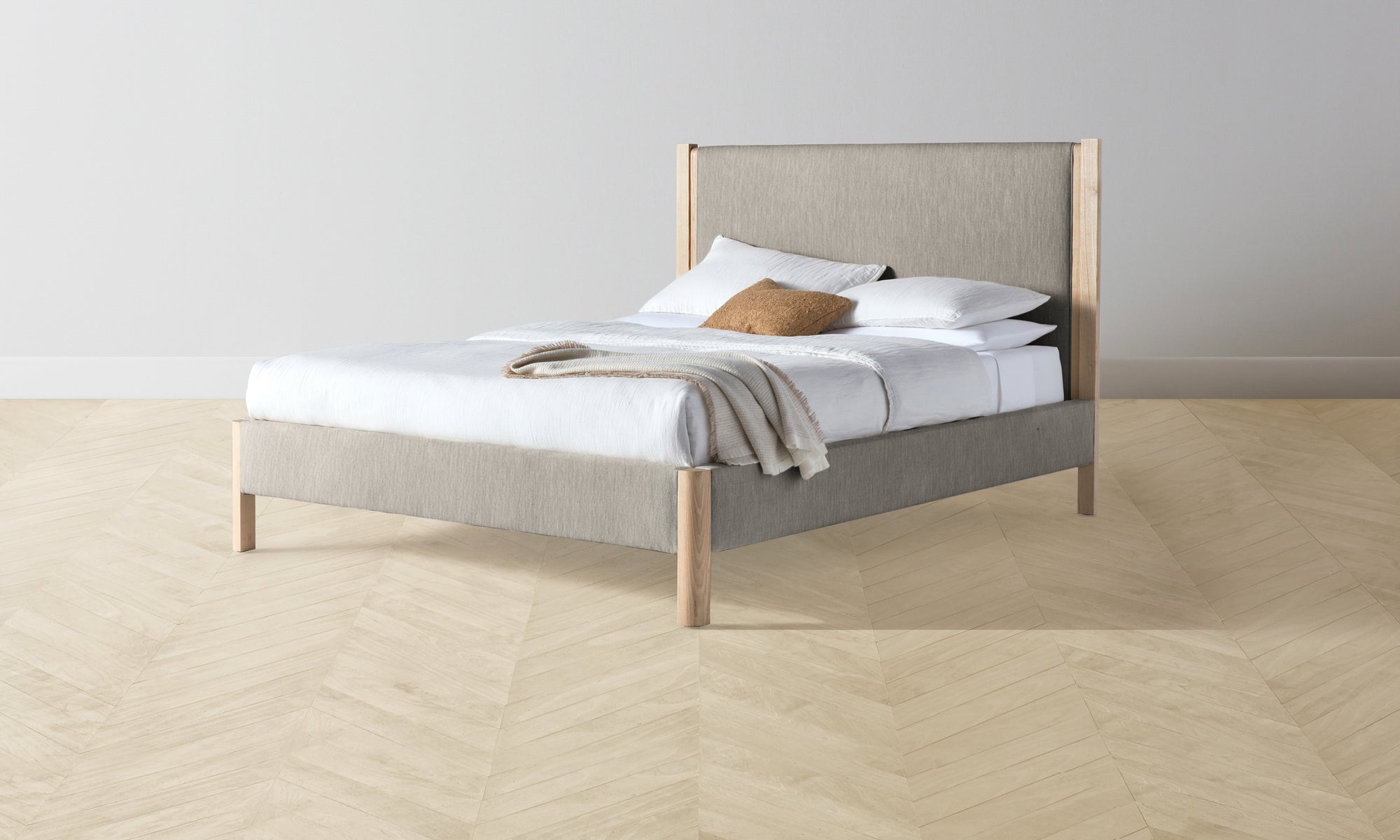 The Thompson Bed Muslin on Reverse - Performance Tweed Oatmeal