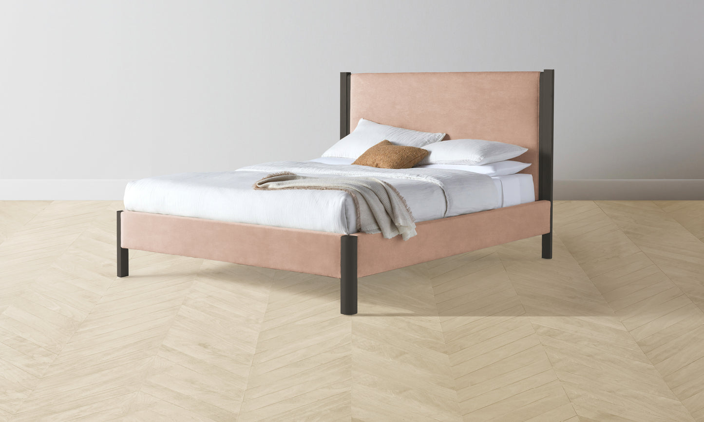 The Thompson Bed - Performance Velvet Dusty Rose