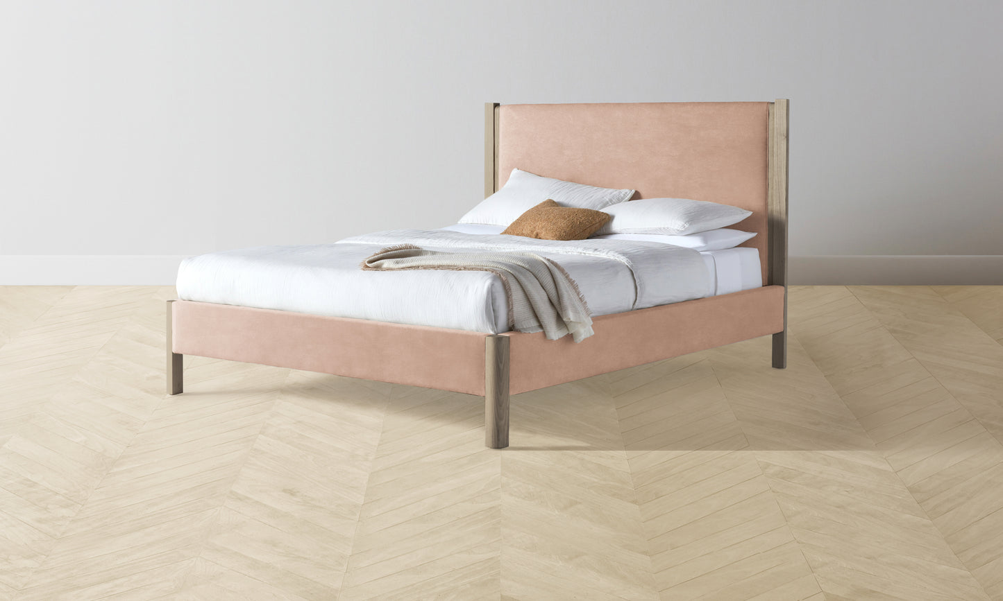 The Thompson Bed - Performance Velvet Dusty Rose