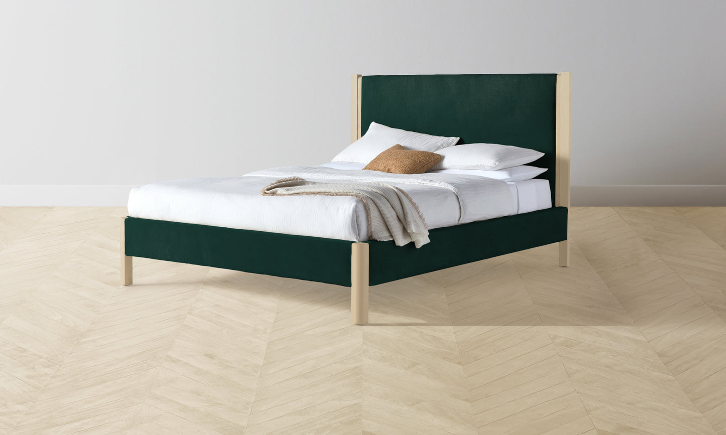 The Thompson Bed - Performance Velvet Emerald