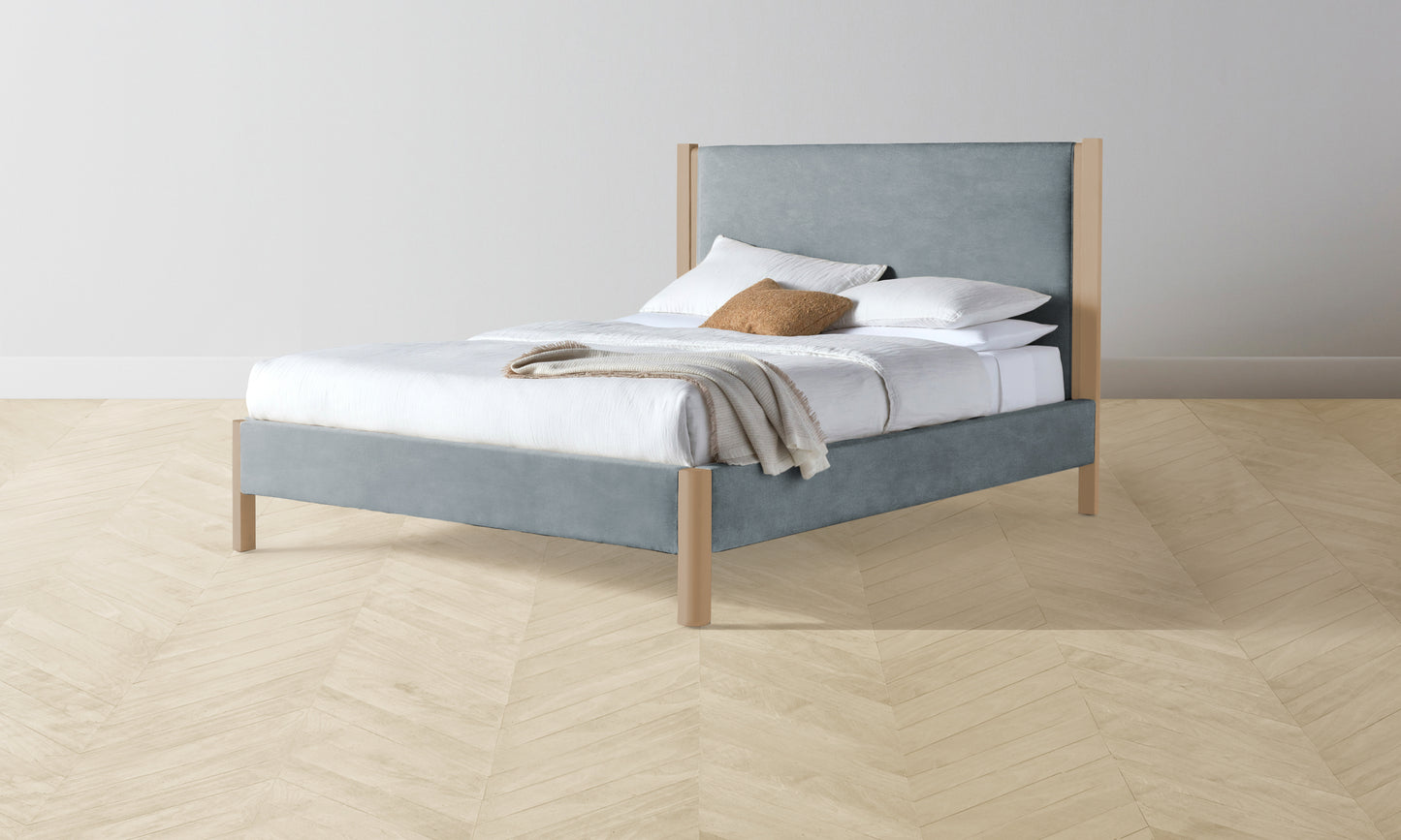 The Thompson Bed - Performance Velvet Seafoam