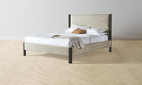 The Thompson Bed - Performance Velvet Taupe