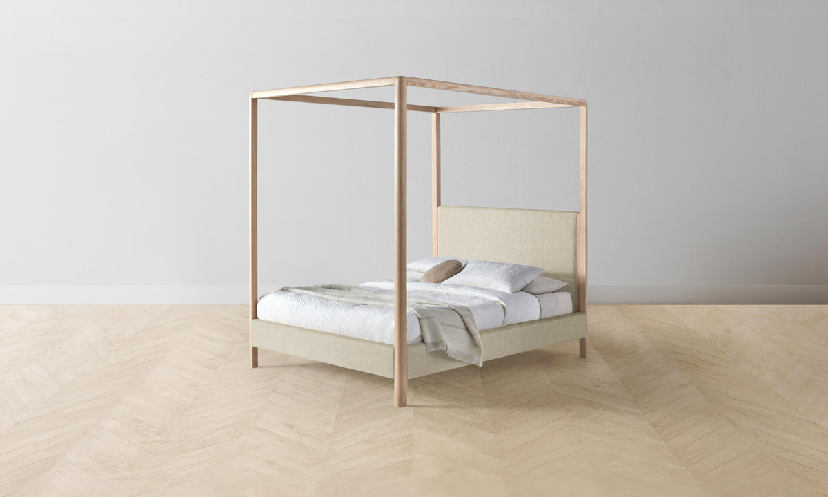 The Thompson Canopy Bed - Heritage Belgian Linen Alder
