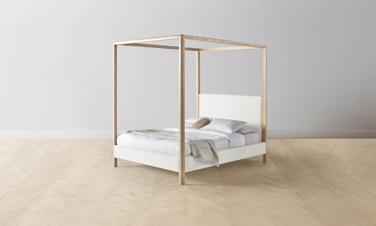 The Thompson Canopy Bed - Heritage Belgian Linen Egret
