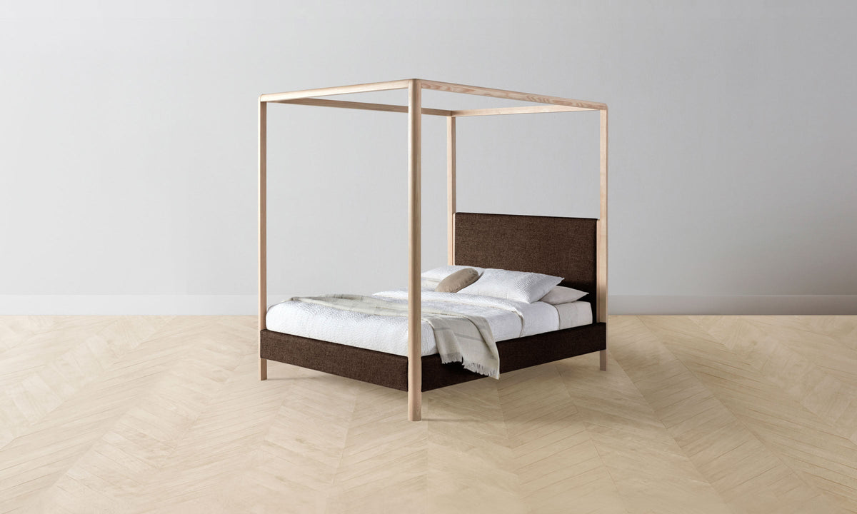 The Thompson Canopy Bed - Italian Brushed Wool Cocoa