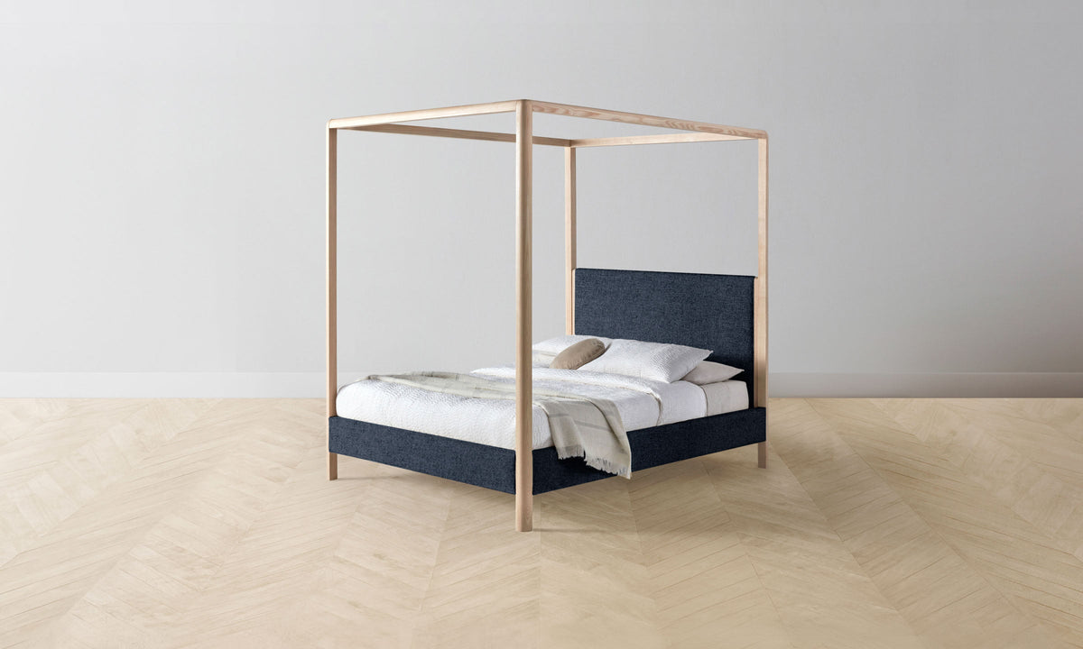 The Thompson Canopy Bed - Italian Brushed Wool Harbor