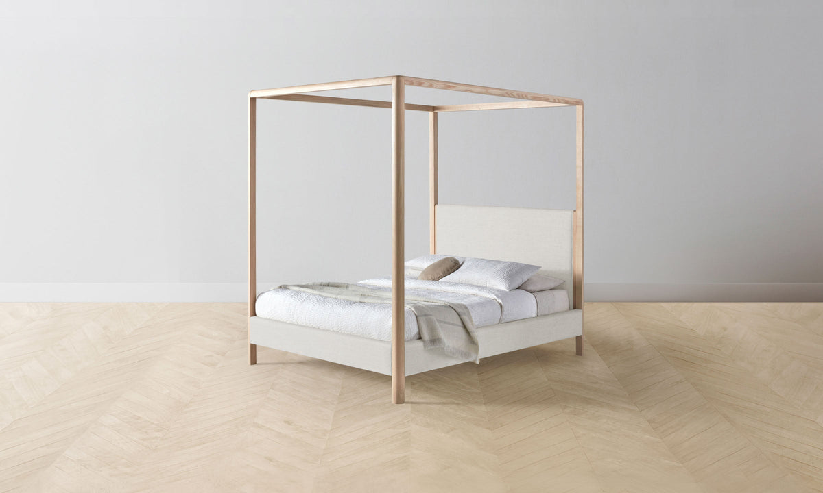 The Thompson Canopy Bed - Italian Brushed Wool Vanilla
