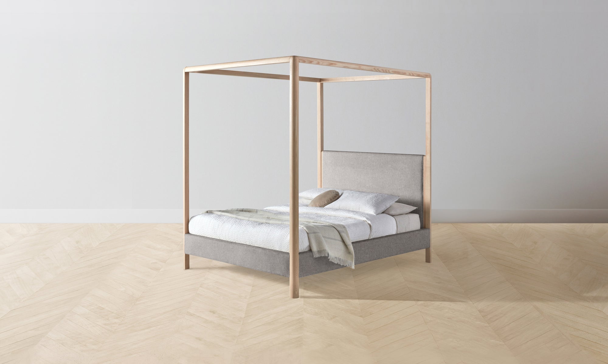 The Thompson Canopy Bed Muslin on Reverse - Merino Dusk