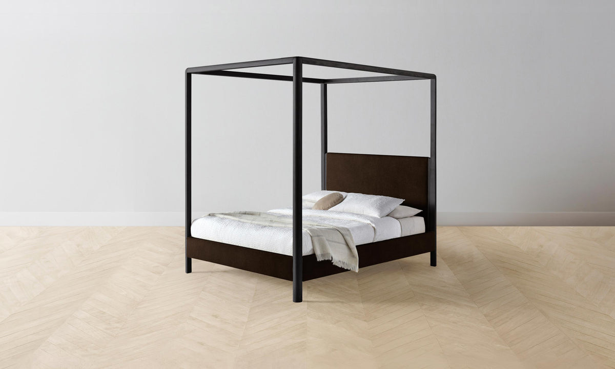 The Thompson Canopy Bed - Mohair Chocolate