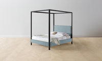 The Thompson Canopy Bed - Mohair Slate Blue