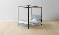 The Thompson Canopy Bed - Mohair Slate Blue