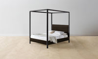 The Thompson Canopy Bed - Nubuck Leather Espresso