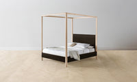 The Thompson Canopy Bed - Nubuck Leather Espresso