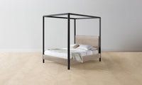 The Thompson Canopy Bed - Nubuck Leather Fawn