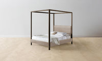 The Thompson Canopy Bed - Nubuck Leather Fawn