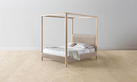 The Thompson Canopy Bed - Nubuck Leather Fawn