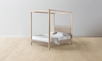 The Thompson Canopy Bed - Nubuck Leather Fawn