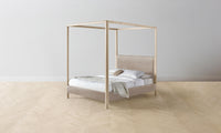 The Thompson Canopy Bed - Nubuck Leather Fawn