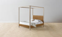 The Thompson Canopy Bed - Nubuck Leather Saddle