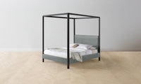 The Thompson Canopy Bed - Nubuck Leather Tide