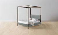 The Thompson Canopy Bed - Nubuck Leather Tide