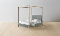 The Thompson Canopy Bed - Nubuck Leather Tide