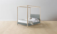 The Thompson Canopy Bed - Nubuck Leather Tide