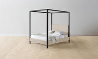 The Thompson Canopy Bed - Pebbled Leather Stone