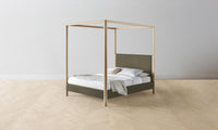 The Thompson Canopy Bed - Pebbled Leather Truffle