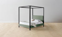 The Thompson Canopy Bed - Performance Stonewashed Linen Aspen