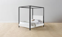 The Thompson Canopy Bed - Performance Linen Weave Pure White