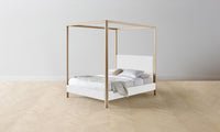 The Thompson Canopy Bed - Performance Linen Weave Pure White