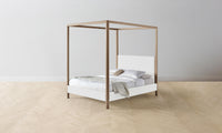 The Thompson Canopy Bed - Performance Linen Weave Pure White