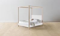 The Thompson Canopy Bed - Performance Linen Weave Pure White