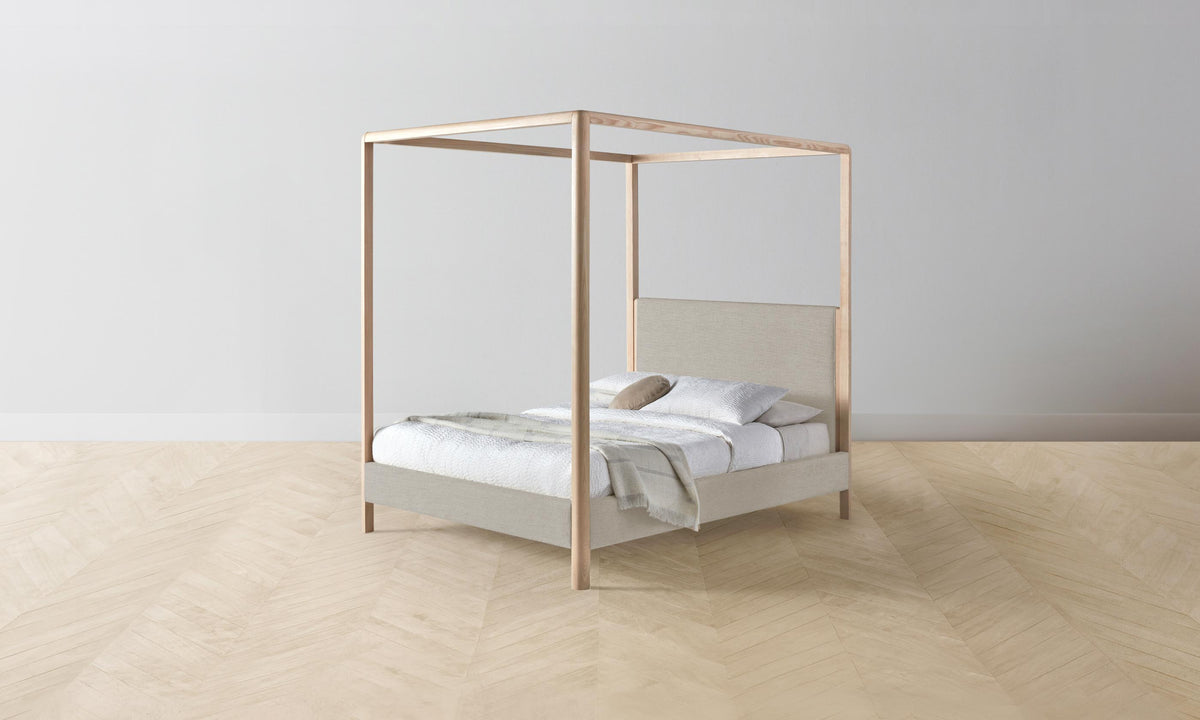The Thompson Canopy Bed - Performance Linen Weave Beige
