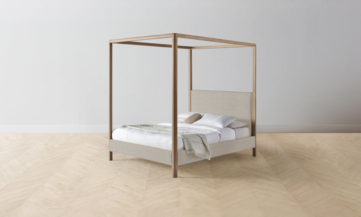 The Thompson Canopy Bed - Performance Textured Linen Flax