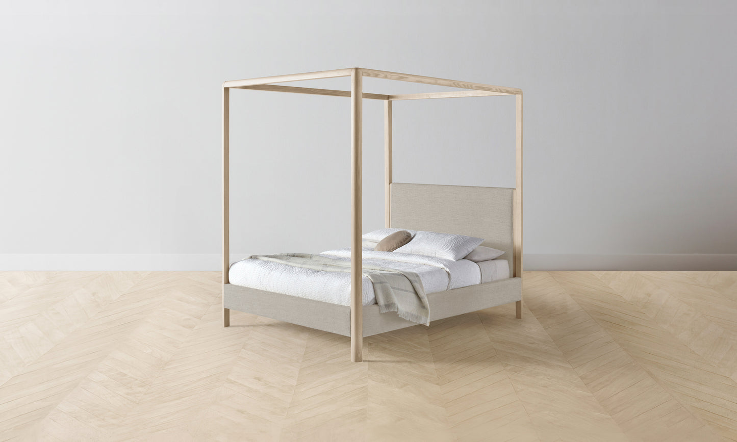 The Thompson Canopy Bed - Performance Textured Linen Flax