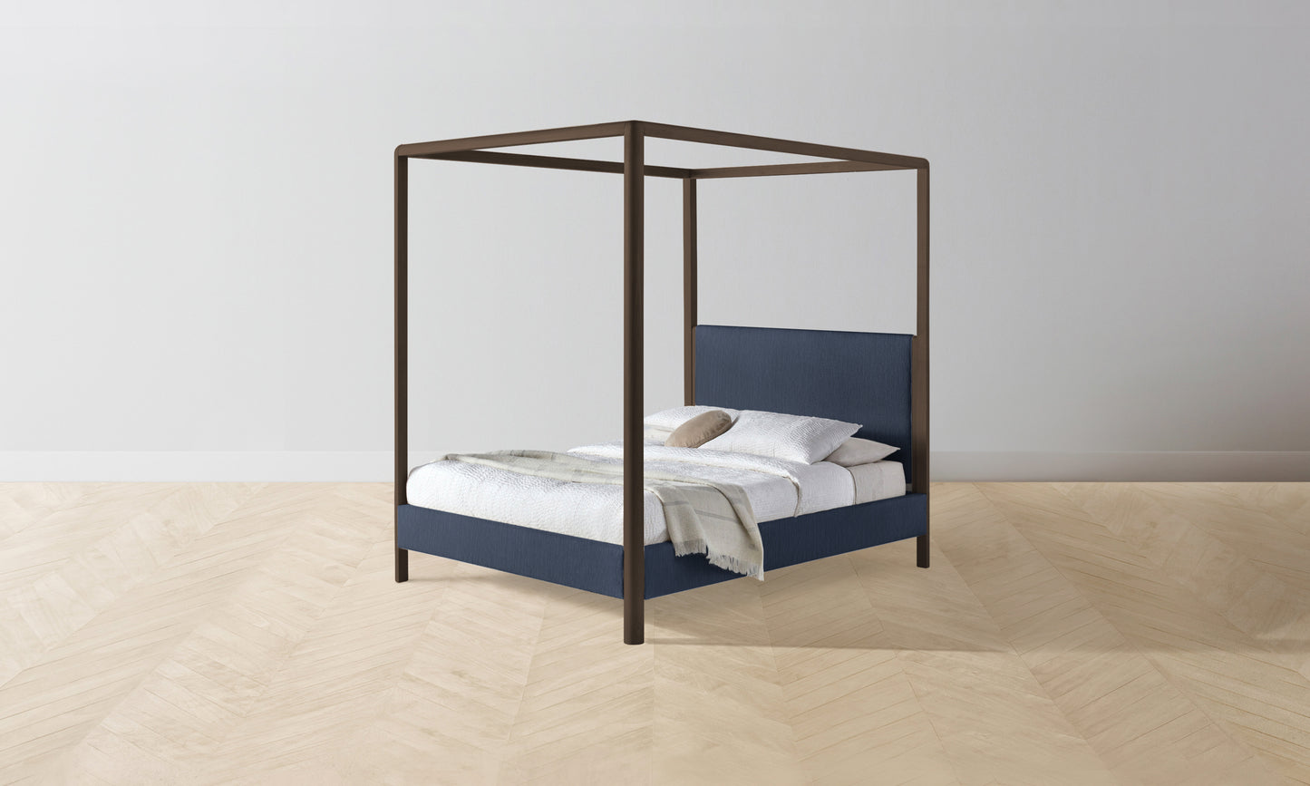 The Thompson Canopy Bed - Performance Tweed Denim