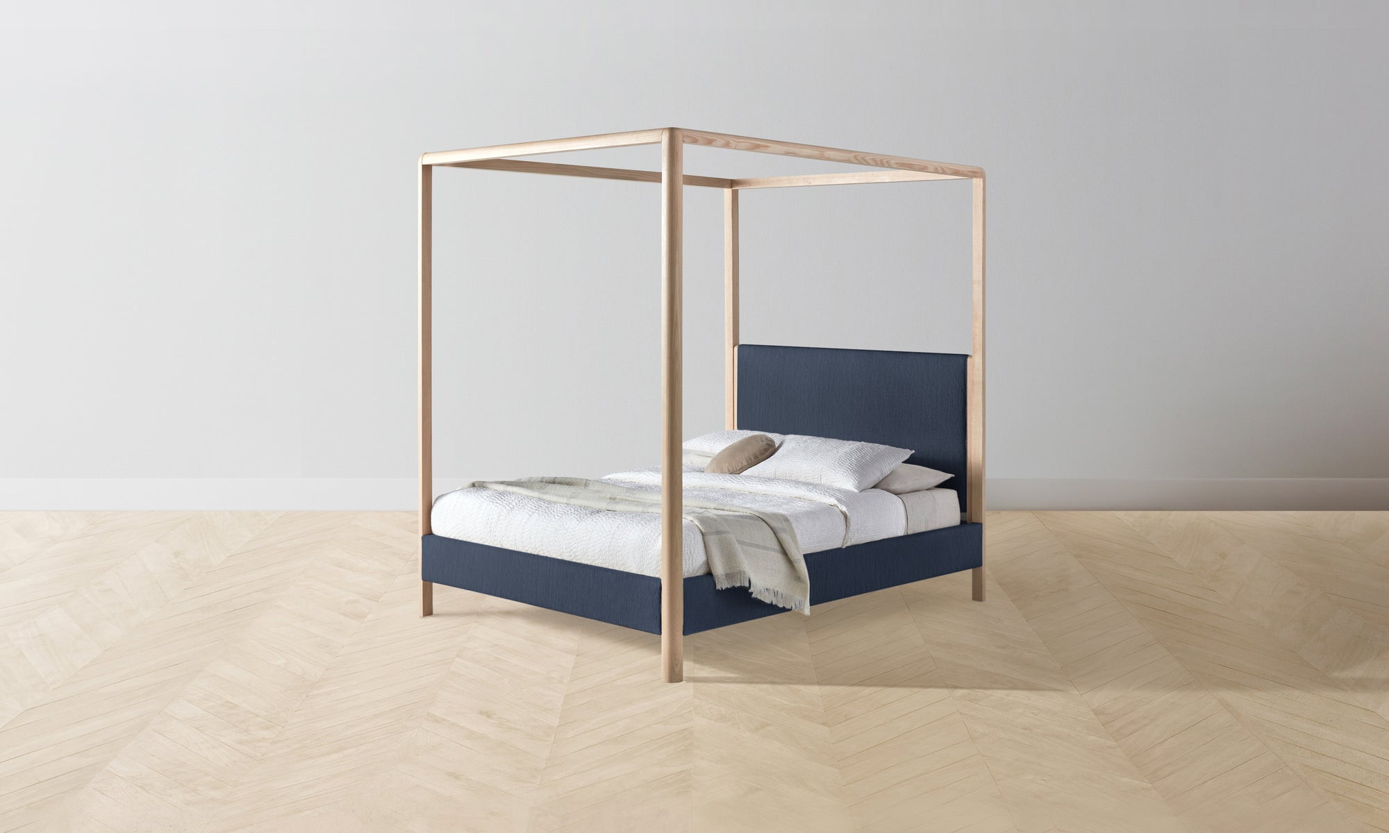 The Thompson Canopy Bed Muslin on Reverse - Performance Tweed Denim