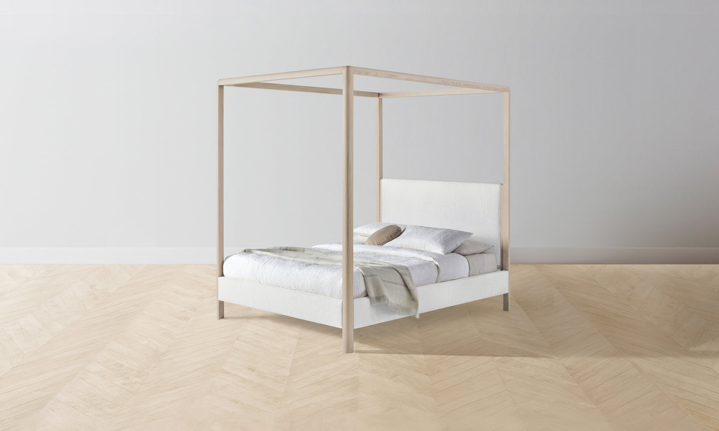 The Thompson Canopy Bed Muslin on Reverse - Performance Tweed Salt