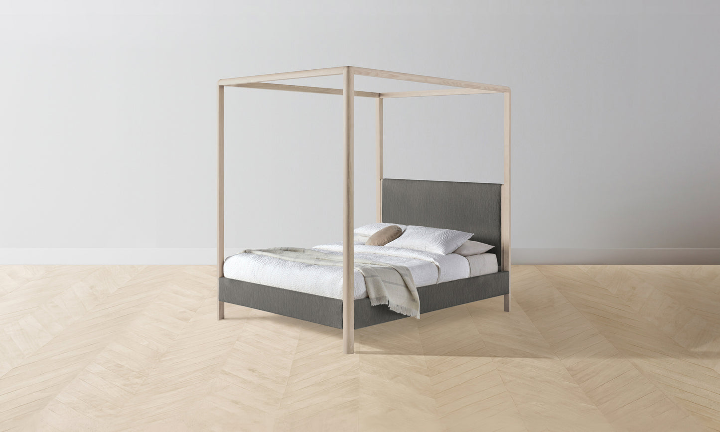 The Thompson Canopy Bed Muslin on Reverse - Performance Tweed Smoke