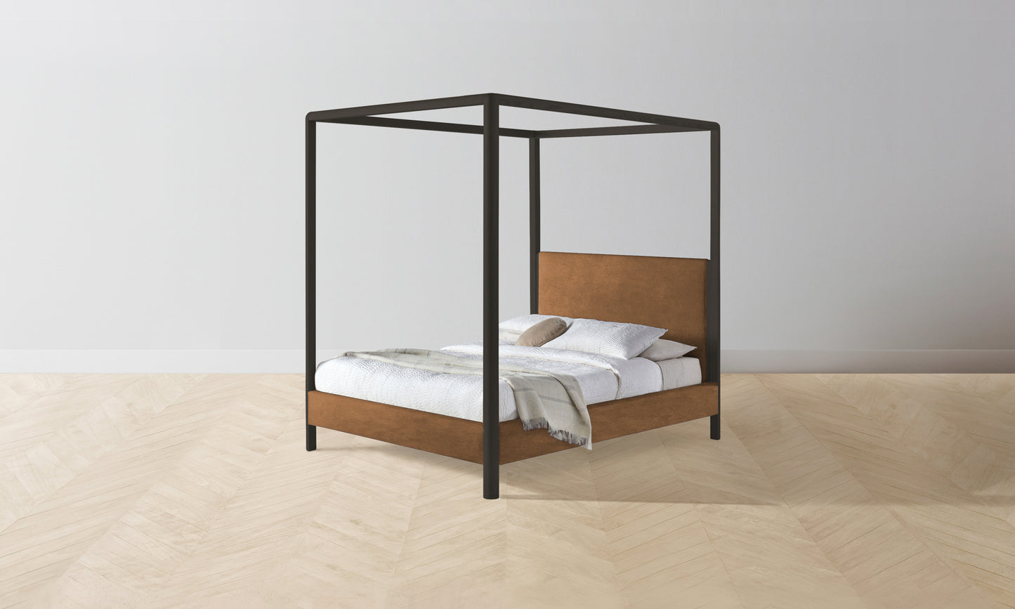 The Thompson Canopy Bed Muslin on Reverse - Performance Velvet Cider