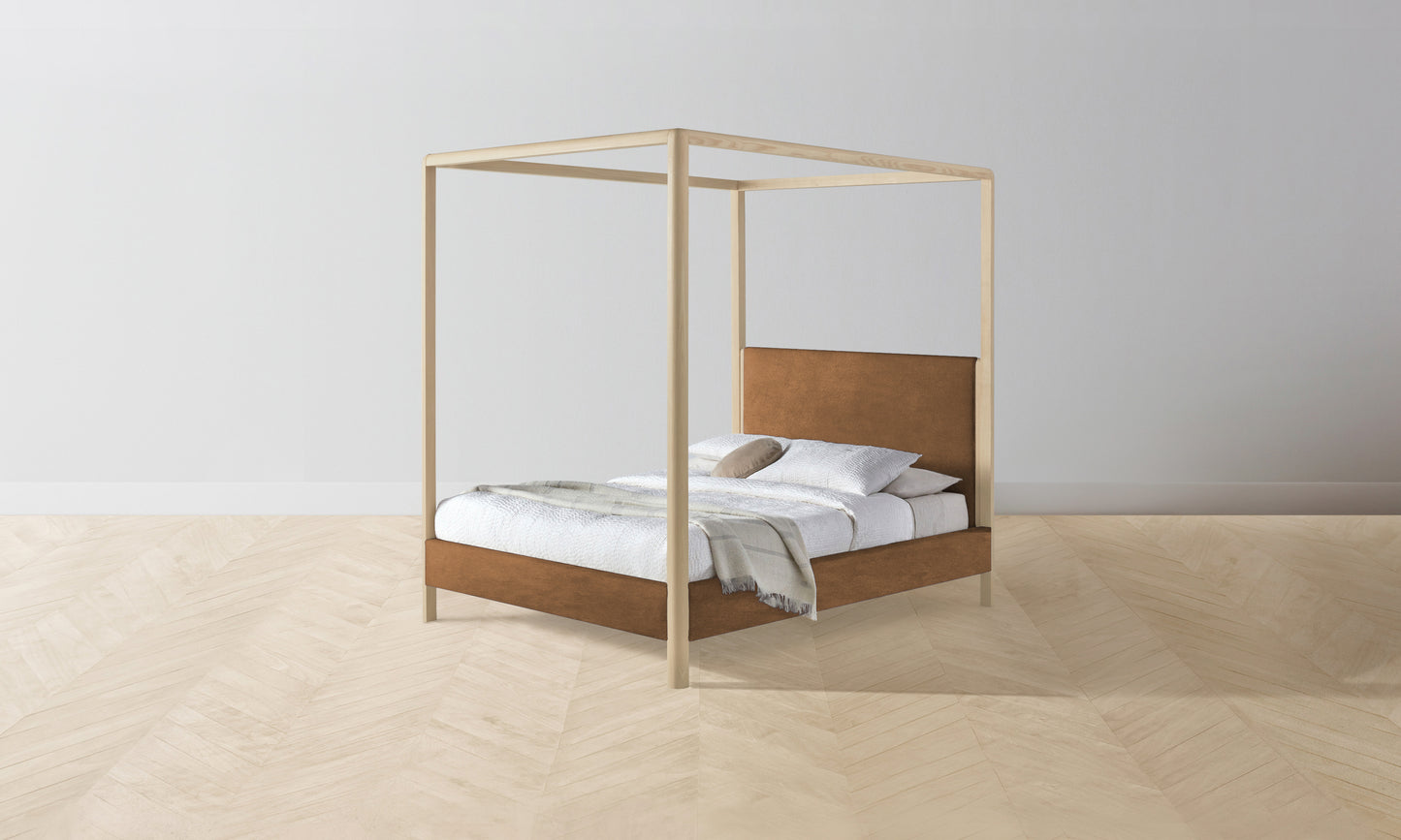 The Thompson Canopy Bed Muslin on Reverse - Performance Velvet Cider