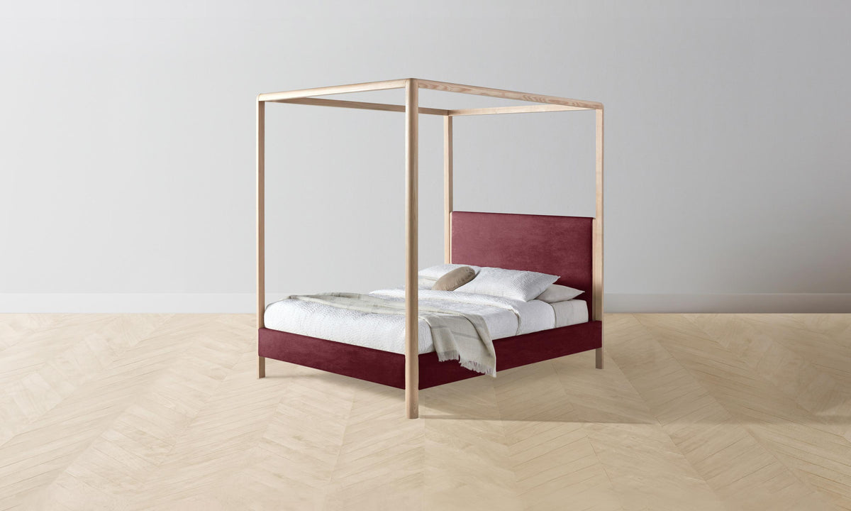 The Thompson Canopy Bed - Performance Velvet Merlot
