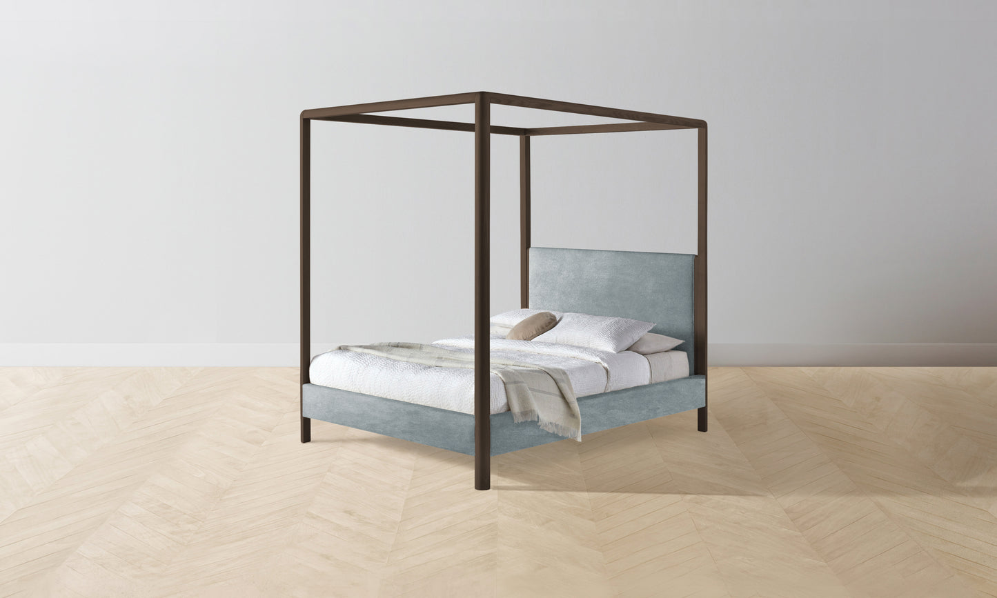 The Thompson Canopy Bed - Performance Velvet Seafoam