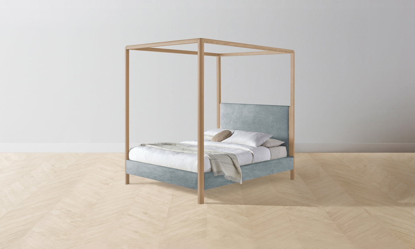 The Thompson Canopy Bed - Performance Velvet Seafoam