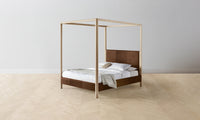 The Thompson Canopy Bed - Tuscan Leather Bourbon