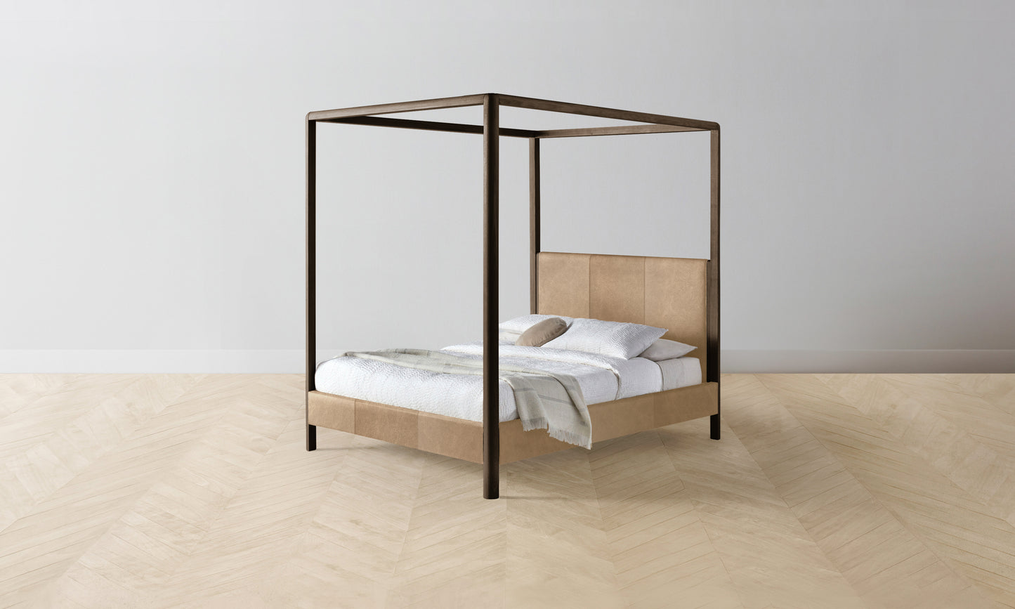 The Thompson Canopy Bed - Tuscan Leather Camel