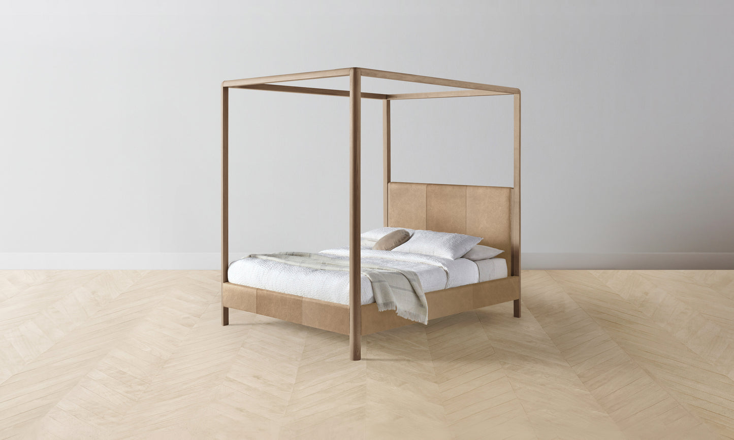 The Thompson Canopy Bed Muslin on Reverse - Tuscan Leather Camel